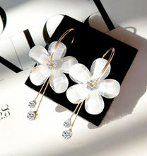 Load image into Gallery viewer, 1 Pair Women Petal Acrylic Zircon Tassel Transparent Earrings - Mega Discount Store Ghana