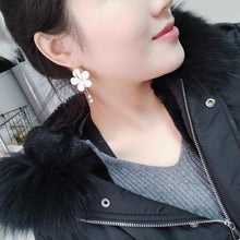 Load image into Gallery viewer, 1 Pair Women Petal Acrylic Zircon Tassel Transparent Earrings - Mega Discount Store Ghana