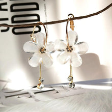 Load image into Gallery viewer, 1 Pair Women Petal Acrylic Zircon Tassel Transparent Earrings - Mega Discount Store Ghana