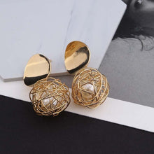 Load image into Gallery viewer, Ball Geometric Earrings For Women Hanging Dangle Earrings Drop Earrings(Gold) - Mega Discount Store Ghana