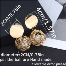 Load image into Gallery viewer, Ball Geometric Earrings For Women Hanging Dangle Earrings Drop Earrings(Gold) - Mega Discount Store Ghana