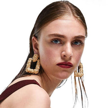 Load image into Gallery viewer, Vintage Earrings Geometric Statement Texture Metal Hanging Drop Earring - Mega Discount Store Ghana