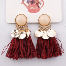 Load image into Gallery viewer, Ethnic Bohemia Women Dangle Drop Earrings Round Resin Tassel Earrings - Mega Discount Store Ghana