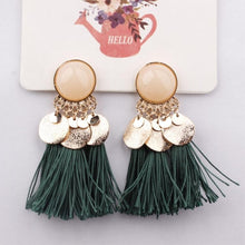 Load image into Gallery viewer, Ethnic Bohemia Women Dangle Drop Earrings Round Resin Tassel Earrings - Mega Discount Store Ghana