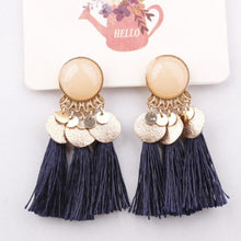 Load image into Gallery viewer, Ethnic Bohemia Women Dangle Drop Earrings Round Resin Tassel Earrings - Mega Discount Store Ghana