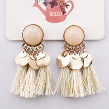 Load image into Gallery viewer, Ethnic Bohemia Women Dangle Drop Earrings Round Resin Tassel Earrings - Mega Discount Store Ghana