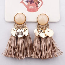 Load image into Gallery viewer, Ethnic Bohemia Women Dangle Drop Earrings Round Resin Tassel Earrings - Mega Discount Store Ghana