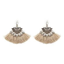 Load image into Gallery viewer, Women Earrings Accessories Fan Shaped Handmade Tassels Fringed Earrings Ethnic Jewelry - Mega Discount Store Ghana