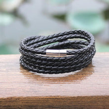 Load image into Gallery viewer, Couple Leather Bracelet Charm Vintage Black Bracelet - Mega Discount Store Ghana