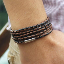 Load image into Gallery viewer, Couple Leather Bracelet Charm Vintage Black Bracelet - Mega Discount Store Ghana