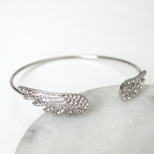 Load image into Gallery viewer, Angel Wings Silver Plated Crystal Adjustable Woman Bracelet - Mega Discount Store Ghana