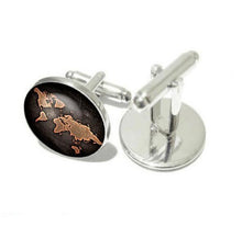 Load image into Gallery viewer, 2 PCS World Map Pattern Cufflinks Antique Retro Bronze Cufflinks - Mega Discount Store Ghana