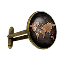 Load image into Gallery viewer, 2 PCS World Map Pattern Cufflinks Antique Retro Bronze Cufflinks - Mega Discount Store Ghana