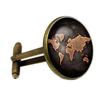 Load image into Gallery viewer, 2 PCS World Map Pattern Cufflinks Antique Retro Bronze Cufflinks - Mega Discount Store Ghana