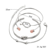 Load image into Gallery viewer, 4 in 1 Classic Arrow Knot Round Crystal Gem Multilayer Adjustable Open Bracelet - Mega Discount Store Ghana