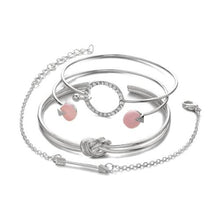 Load image into Gallery viewer, 4 in 1 Classic Arrow Knot Round Crystal Gem Multilayer Adjustable Open Bracelet - Mega Discount Store Ghana