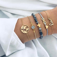 Load image into Gallery viewer, 5 PCS/Set Love Crystal Beads Chain Multilayer Pendant Gold Bracelet - Mega Discount Store Ghana
