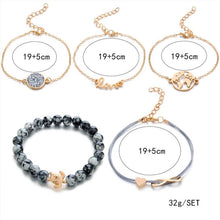 Load image into Gallery viewer, 5 PCS/Set Love Crystal Beads Chain Multilayer Pendant Gold Bracelet - Mega Discount Store Ghana