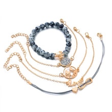 Load image into Gallery viewer, 5 PCS/Set Love Crystal Beads Chain Multilayer Pendant Gold Bracelet - Mega Discount Store Ghana