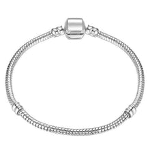 Load image into Gallery viewer, 17-21cm Silver Snake Chain Link Bracelet Fit European Charm Pandora Bracelet, (Silver Plated) - Mega Discount Store Ghana