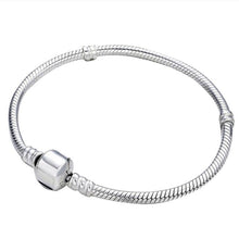 Load image into Gallery viewer, 17-21cm Silver Snake Chain Link Bracelet Fit European Charm Pandora Bracelet, (Silver Plated) - Mega Discount Store Ghana