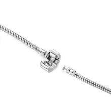 Load image into Gallery viewer, 17-21cm Silver Snake Chain Link Bracelet Fit European Charm Pandora Bracelet, (Silver Plated) - Mega Discount Store Ghana