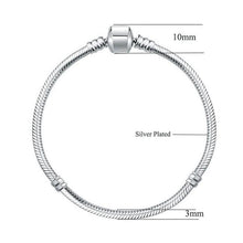 Load image into Gallery viewer, 17-21cm Silver Snake Chain Link Bracelet Fit European Charm Pandora Bracelet, (Silver Plated) - Mega Discount Store Ghana