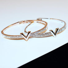 Load image into Gallery viewer, V Letter Design Best Zircon Rose Gold And White Simple Jewelry Bracelets For Women(rose gold) - Mega Discount Store Ghana