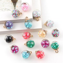 Load image into Gallery viewer, 50pcs 16mm Colorful Transparent Glass Ball Star Charms Pendant - Mega Discount Store Ghana