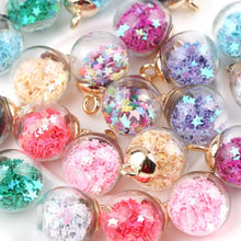 Load image into Gallery viewer, 50pcs 16mm Colorful Transparent Glass Ball Star Charms Pendant - Mega Discount Store Ghana