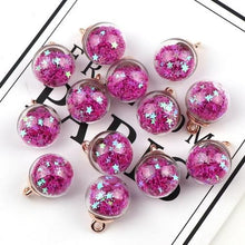 Load image into Gallery viewer, 50pcs 16mm Colorful Transparent Glass Ball Star Charms Pendant - Mega Discount Store Ghana