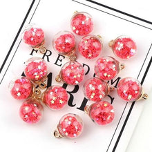 Load image into Gallery viewer, 50pcs 16mm Colorful Transparent Glass Ball Star Charms Pendant - Mega Discount Store Ghana