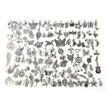 Load image into Gallery viewer, 100pcs Mixed Antique Silver European Bracelets Charm Pendants Fashion Jewelry Charms Handmade - Mega Discount Store Ghana