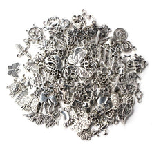 Load image into Gallery viewer, 100pcs Mixed Antique Silver European Bracelets Charm Pendants Fashion Jewelry Charms Handmade - Mega Discount Store Ghana
