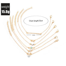 Load image into Gallery viewer, 6 PCS/Set Punk Butterfly Eye Star Moon Leaves Crystal Gem Shiny Gold Multilayer Chain Bracelet(Gold) - Mega Discount Store Ghana