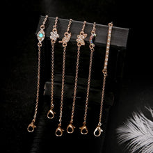 Load image into Gallery viewer, 6 PCS/Set Punk Butterfly Eye Star Moon Leaves Crystal Gem Shiny Gold Multilayer Chain Bracelet(Gold) - Mega Discount Store Ghana