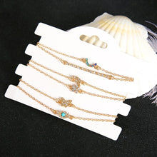 Load image into Gallery viewer, 6 PCS/Set Punk Butterfly Eye Star Moon Leaves Crystal Gem Shiny Gold Multilayer Chain Bracelet(Gold) - Mega Discount Store Ghana