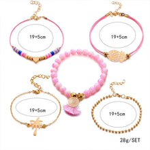 Load image into Gallery viewer, 5 PCS/Set Boho Women Pineapple Tassels Dream catcher Heart Coconut Tree Chain Bead Bracelet - Mega Discount Store Ghana