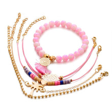 Load image into Gallery viewer, 5 PCS/Set Boho Women Pineapple Tassels Dream catcher Heart Coconut Tree Chain Bead Bracelet - Mega Discount Store Ghana