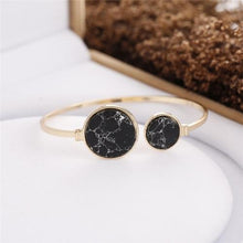 Load image into Gallery viewer, Faux Marble Stone Round Geometric Bangle Gold Circle Cuff Bangle Bracelet - Mega Discount Store Ghana
