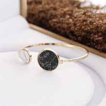 Load image into Gallery viewer, Faux Marble Stone Round Geometric Bangle Gold Circle Cuff Bangle Bracelet - Mega Discount Store Ghana