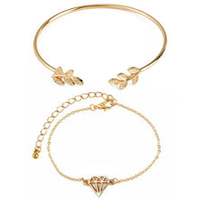 Load image into Gallery viewer, 4 Pcs/ Set Bohemian Leaves Knot Round Chain Opening Gold Bracelet Set(gold) - Mega Discount Store Ghana