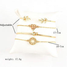 Load image into Gallery viewer, 4 Pcs/ Set Bohemian Leaves Knot Round Chain Opening Gold Bracelet Set(gold) - Mega Discount Store Ghana