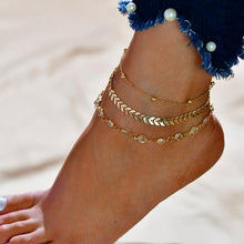 Load image into Gallery viewer, 3 PCS/Set Antique Plated Handmade Anklet Bracelet Crystal Anklet Set - Mega Discount Store Ghana