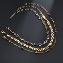 Load image into Gallery viewer, 3 PCS/Set Antique Plated Handmade Anklet Bracelet Crystal Anklet Set - Mega Discount Store Ghana