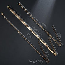 Load image into Gallery viewer, 3 PCS/Set Antique Plated Handmade Anklet Bracelet Crystal Anklet Set - Mega Discount Store Ghana