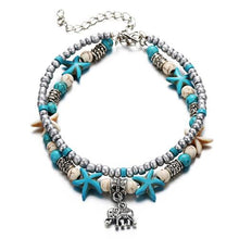 Load image into Gallery viewer, Vintage Shell Starfish Sea Beads Turquoise Beads Anklets Dual-Layer Anklet Bracelets - Mega Discount Store Ghana