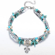 Load image into Gallery viewer, Vintage Shell Starfish Sea Beads Turquoise Beads Anklets Dual-Layer Anklet Bracelets - Mega Discount Store Ghana