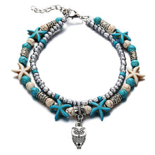 Load image into Gallery viewer, Vintage Shell Starfish Sea Beads Turquoise Beads Anklets Dual-Layer Anklet Bracelets - Mega Discount Store Ghana