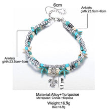 Load image into Gallery viewer, Vintage Shell Starfish Sea Beads Turquoise Beads Anklets Dual-Layer Anklet Bracelets - Mega Discount Store Ghana